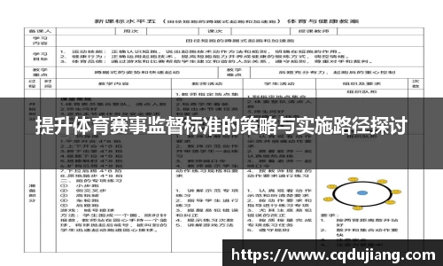 提升体育赛事监督标准的策略与实施路径探讨